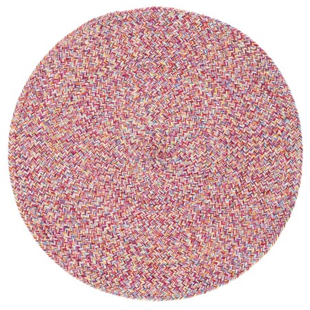 Flowers First 5 x 5 ft. Braided Contemporary Round Rug; Pink & Yellow FL1909582